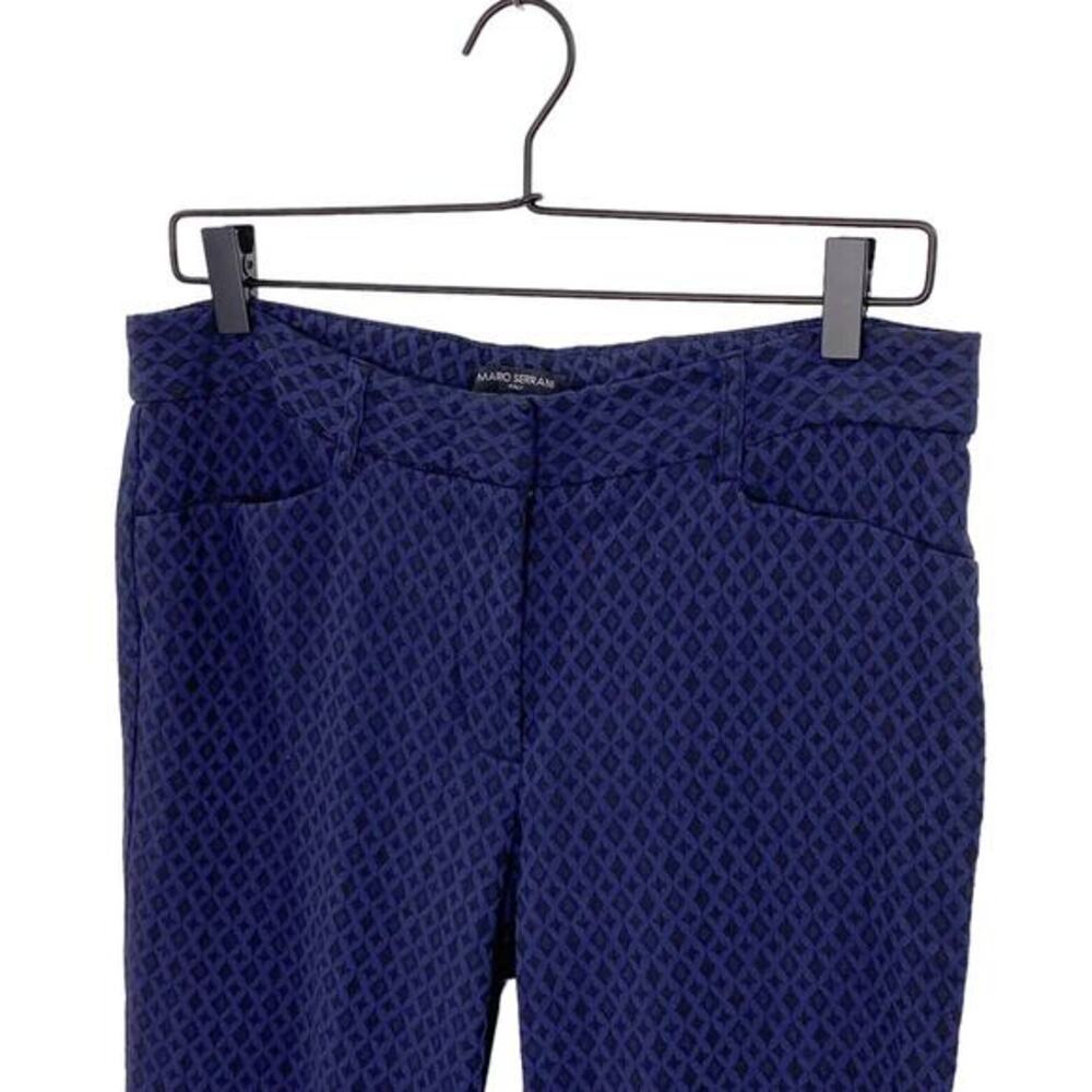 Mario Serrani Italy Pants Womens Sz 10 Blue/Black Stretch Pockets Skinny 27" Ins - Picture 4 of 10